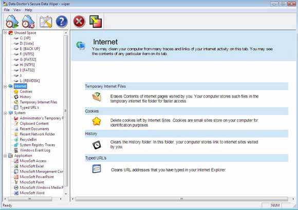 Screenshot of Internet History Cleaner Software