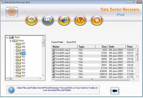 iPod Data Unerase Tool screen shot
