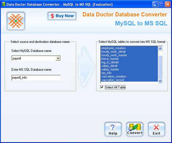 MySQL to MSSQL migrator convert table attributes, key constraints with datatype