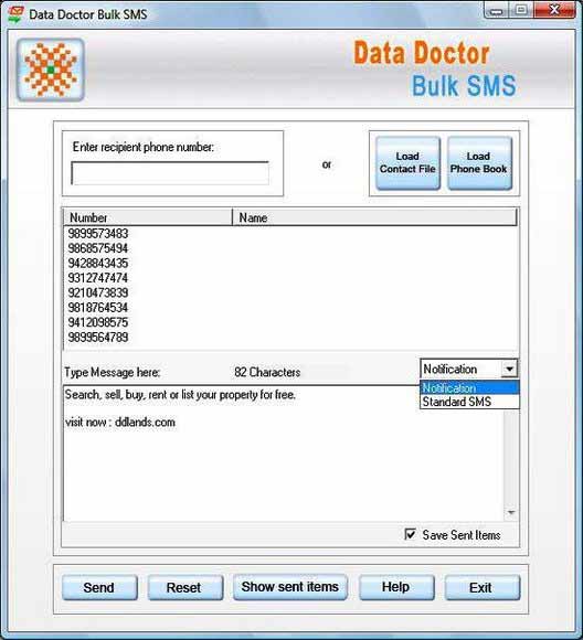 Screenshot of Pocket PC Bulk SMS Tool