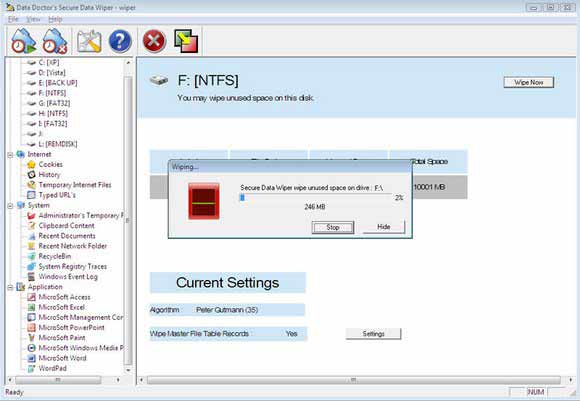 Screenshot of Hard Disk Cleaning Software