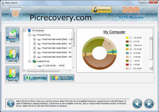 Screenshot of NTFS Recovery