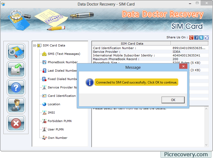 Sim Card Recovery Software Screenshots