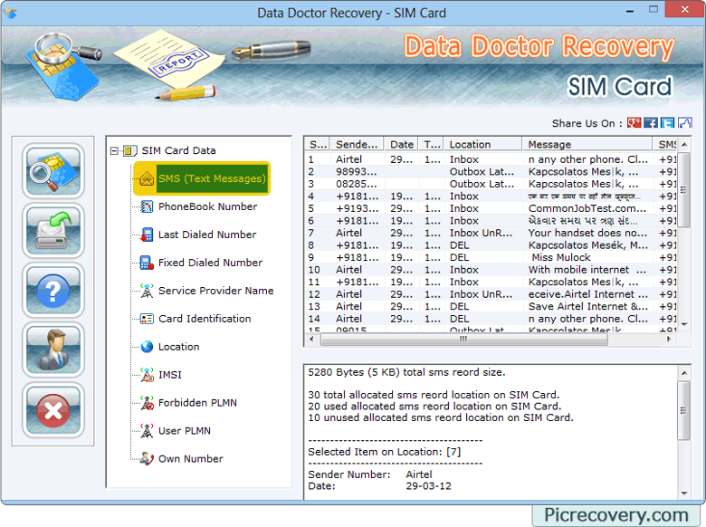 Sim Card Recovery Software Screenshots
