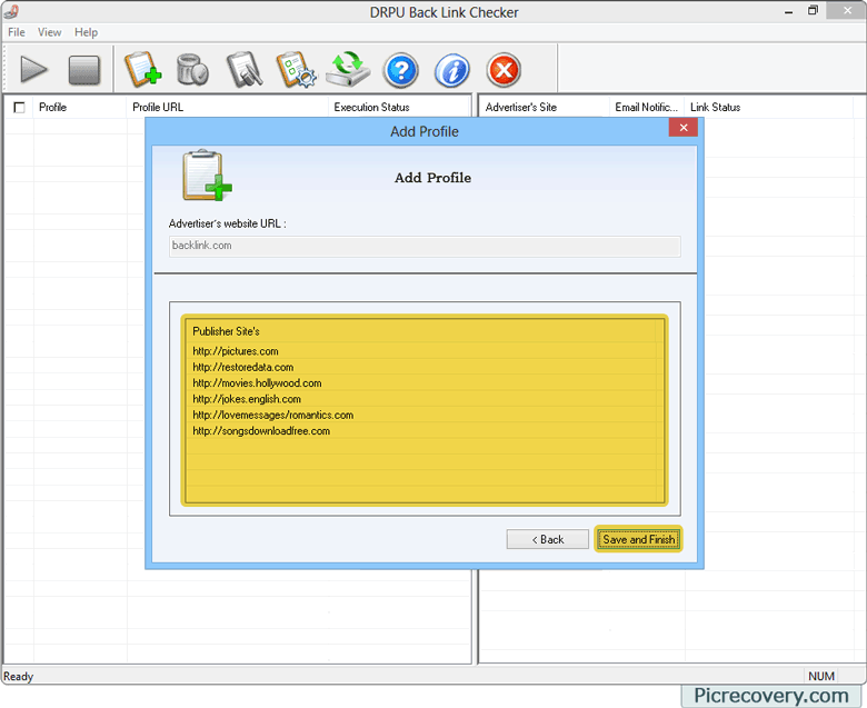 Backlink Checker Utility Screenshots