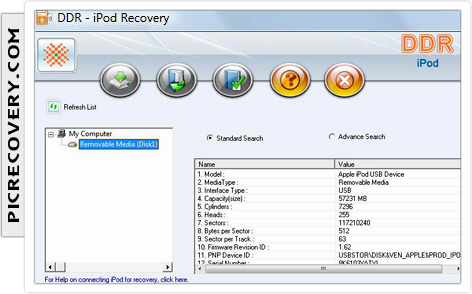 Software de recuperación de iPod