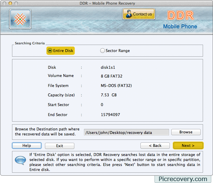 Mac Mobile phone recovery software screenshots data recover program