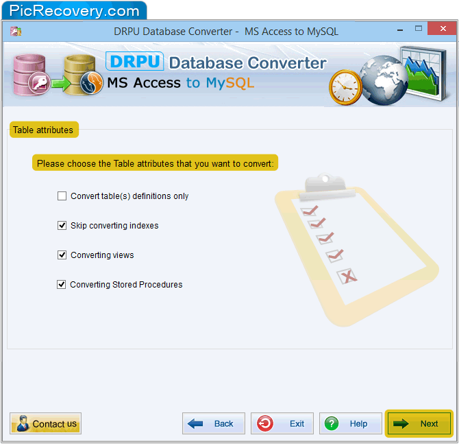 MS Access to MySQL  Database Conversion Tool Screenshots