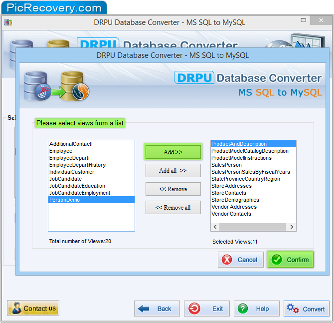 DRPU MSSQL to MYSQL Database Conversion