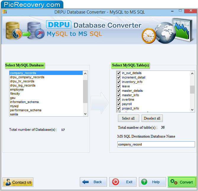 DRPU MySQL to MSSQL